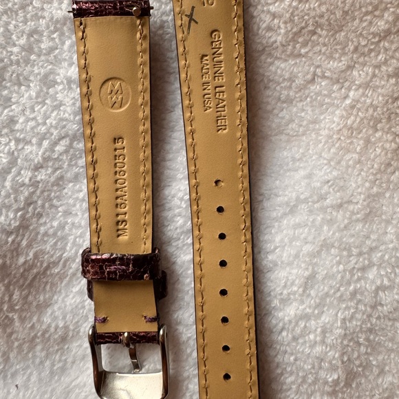 MICHELE - 16mm genuine leather watch band made in USA. Purple shimmer metallic. - Picture 3 of 3